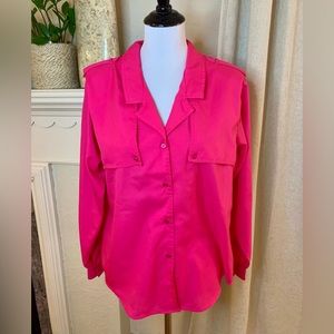 Diane Von Furstenberg vintage pink utility blouse size 10